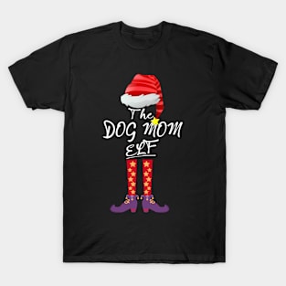 Dog Mom Elf Matching Family Group Christmas Party Pajama T-Shirt